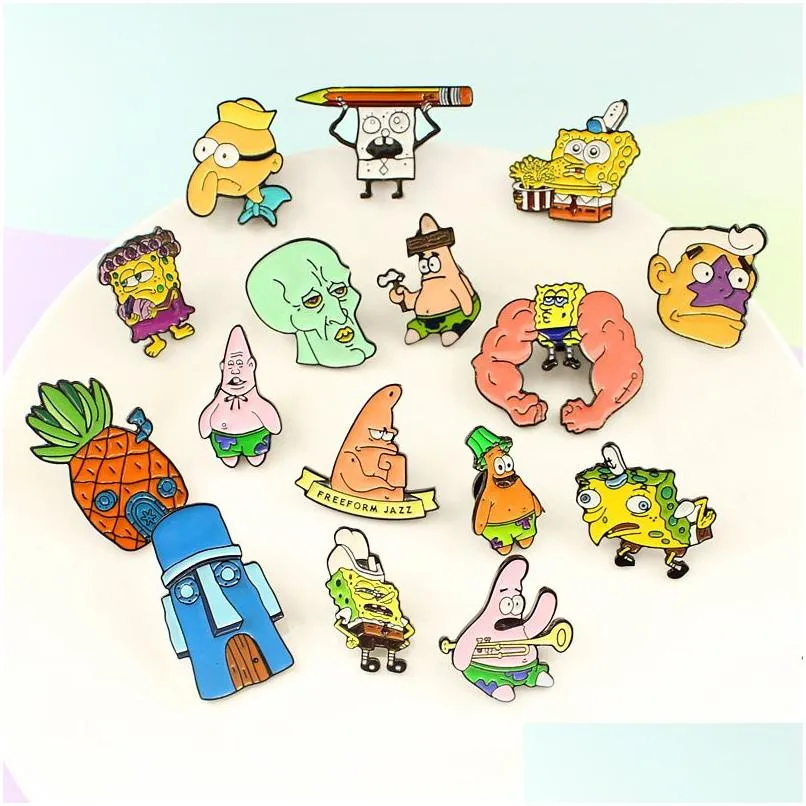 Accessoires de dessin animé Mignon Muscar Fries Broche Broches en émail Broches en métal pour hommes Femmes Badge Pins Metalicos Brosche 16 couleurs Dr Otiyw