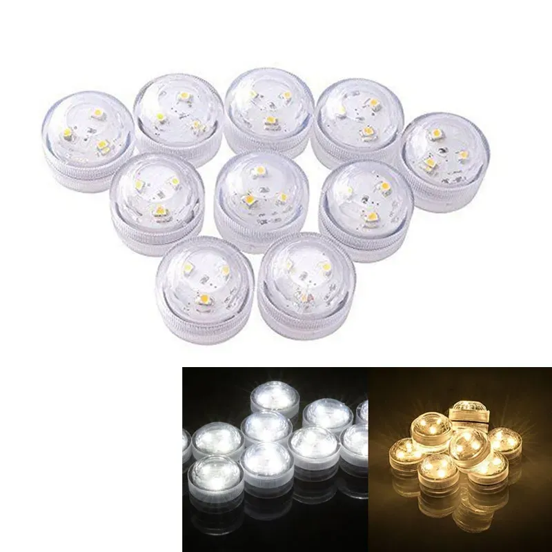 Umlight1688 CR2032 Battery Operated 3CM Round Super Bright White/Cool White/RGB Multicolors LED Submersible LED Floral Light With Remote