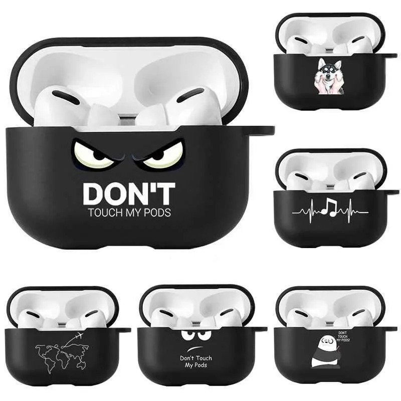 Cell Phone Cases Case For Apple Airpods Pro 2 Cases Slogan Simple Text Dont Touch Airpods Pro 2 3 Silicon Black Earphone Cover Air pod Pro2 Capas