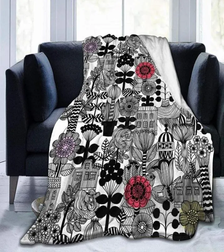 Koce Rzuć koc flanel super miękki polarowy wystrój domu przez cały sezon do łóżka na kanapie salon marimekko kawałek Blankets6609512