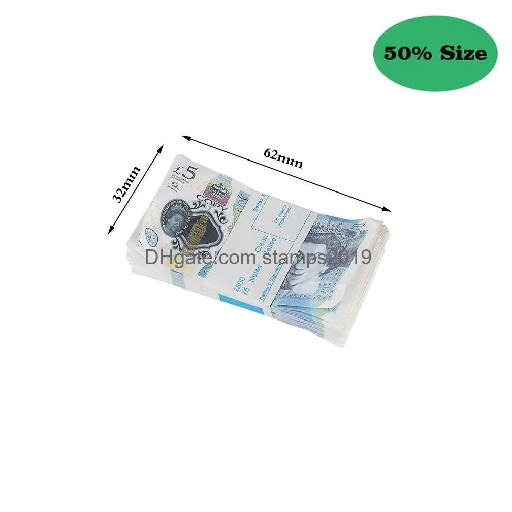 Other Festive Party Supplies 50% Size Aged Prop Money Uk Pounds Gbp Bank Game 100 20 Notes Authentic Film Edition Movies Play Fake Dhiby