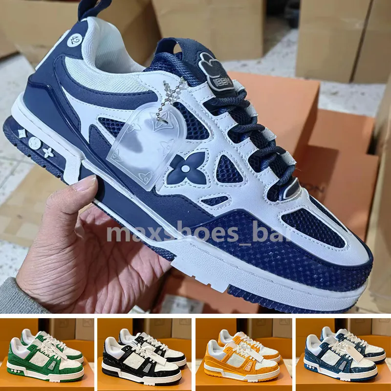 2024 Designer Trainers 1854 Skate Sapatos Casuais Vintage Homens Sapato de Couro Malha Clássico Sapatilhas Combinação Grande Sola Moda Sneaker Impressão Lace Up Shoe M23