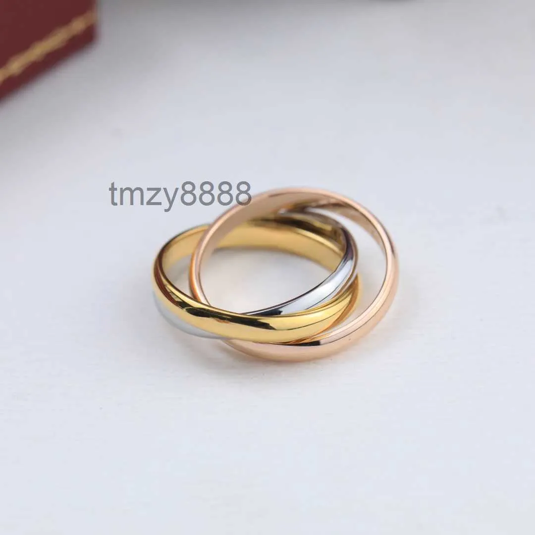 European and American Fashion Style Three Ring Bracelet Gold Plated Color Cartis Classic All Match Jewelry Designer for Women 8TBV