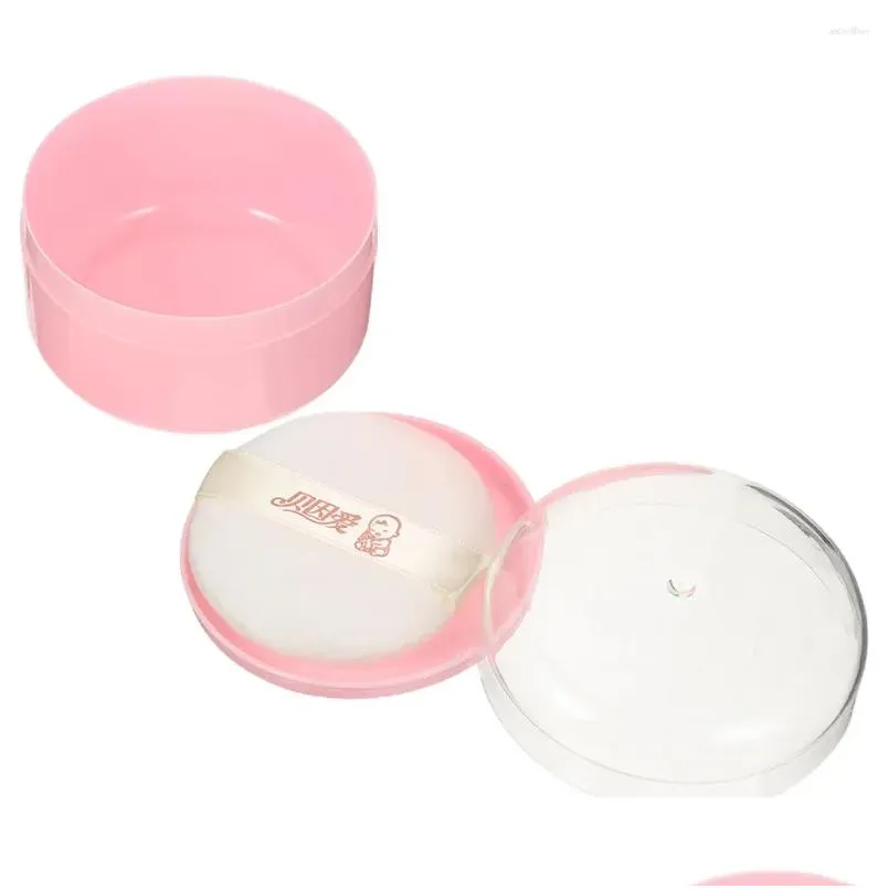 Sponges Applicators Cotton Makeup Body Powder Puff Box Loose Container