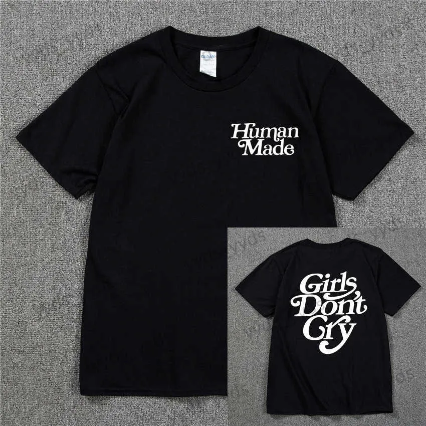 Men's T-Shirts Girls Dont Cry Human Unisex T-shirt Men Cotton Best Quality Black White Letter Printing Casual Hip Hop Tshirts Harajuku Tops t T240124