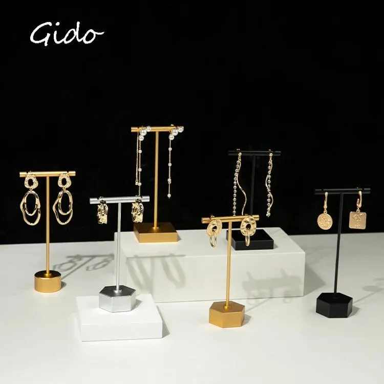 Display Earrings Rack Display Jewelry Shooting Props Stainless Steel T Bar Metal Earring Jewelry Organizer Display Ornament Hanger Stand