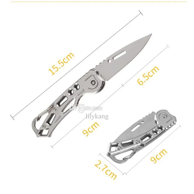 Bärbara mini -fickknivar Keychain Multifunktion Buckle Folding Knife Outdoor Camping Survival Knife Cutting Tools