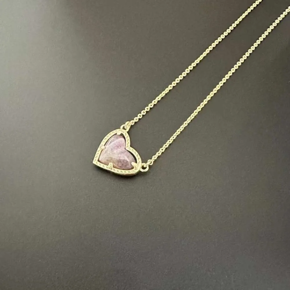 Kendrascott kettingontwerper sieraden Kendras Scotts ketting modieuze en zorgzame hartvormige amethist stenen ketting met sleutelbeen ketting voor vrouwen