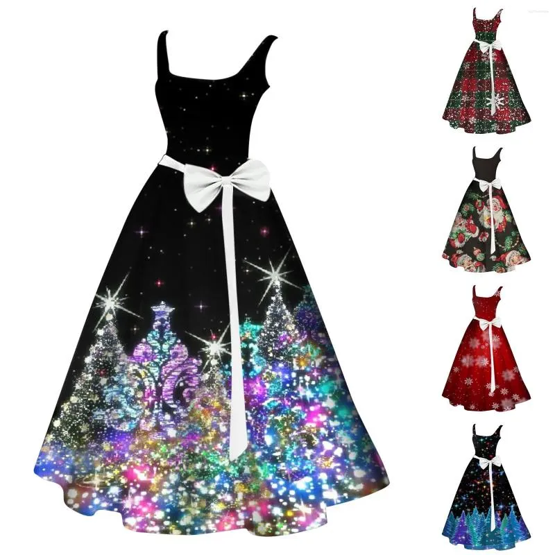 Lässige Kleider, Weihnachtskostüme für Damen, Cosplay-Outfits, ärmelloses Kleid, Hochzeitsgast, Übergröße, Cocktail-Urlaub