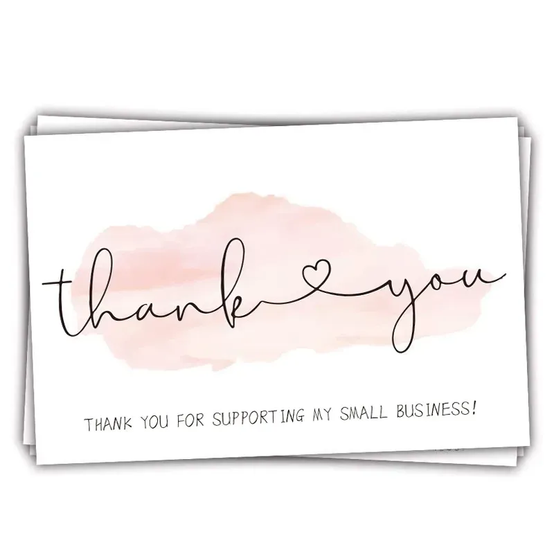 /Bag Thank You Greeting Cards Baking Bags Gift Package Box Business Decor Festive Party Supplies