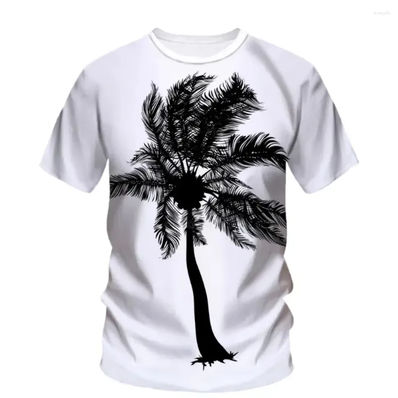 T-shirts pour hommes à la mode Sun Beach Boys 3D Imprimer Cocotier Été Baggy Grand Hip Hop Beau Haute Qualité Confortable Top T-shirt