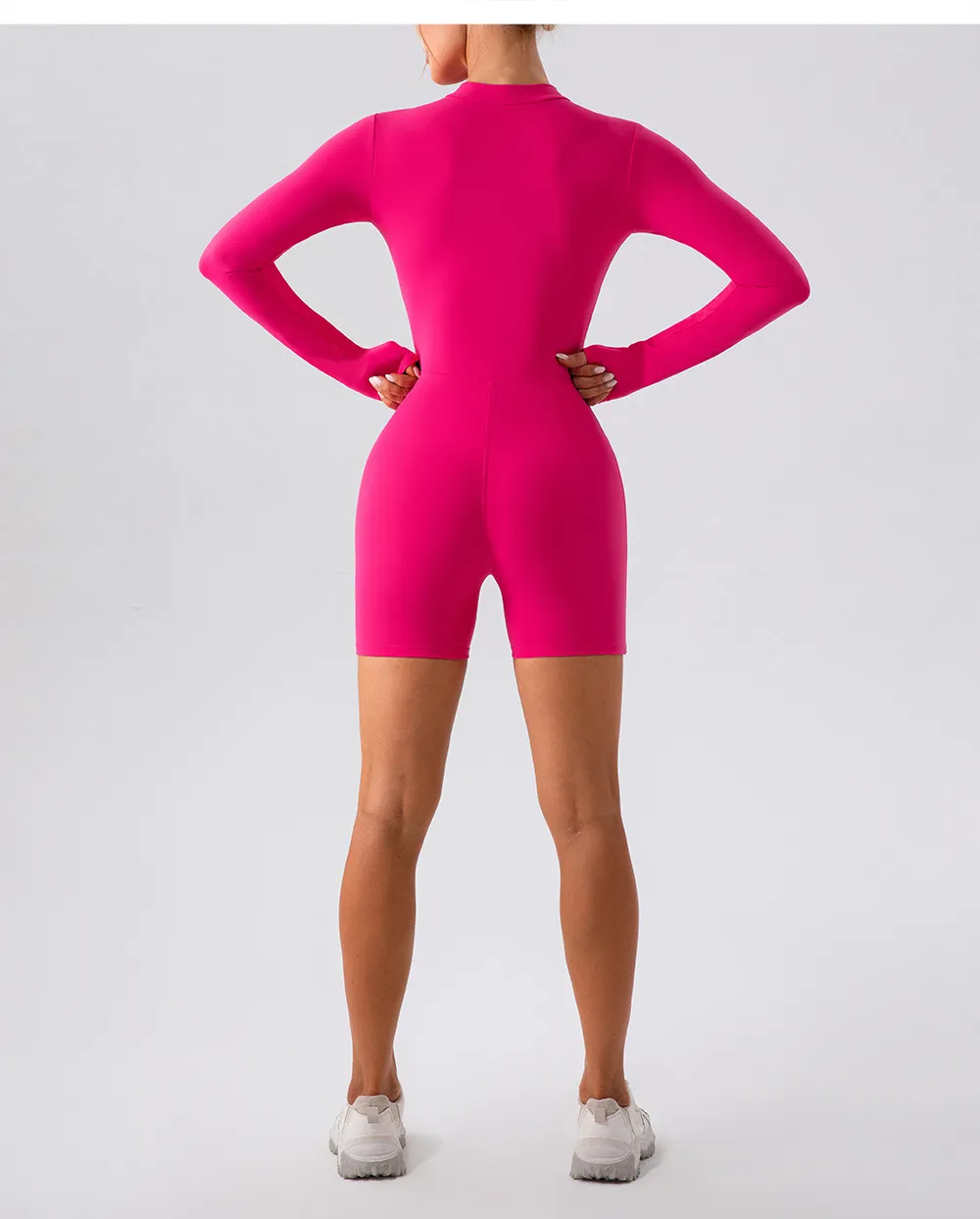 AL0YOGA-54 Womens Zipper Long Sleeve Jumpsuit Dance Training Fitness Exercise Jumpsuit Sexy Yoga Suit