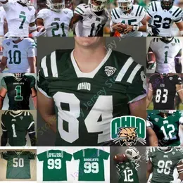 American College Football Wear Football American College Wear Ohio Bobcats Football Jersey NCAA College Nathan Rourke O`Shaan Allison De`Montre Tuggle Isiah Cox S