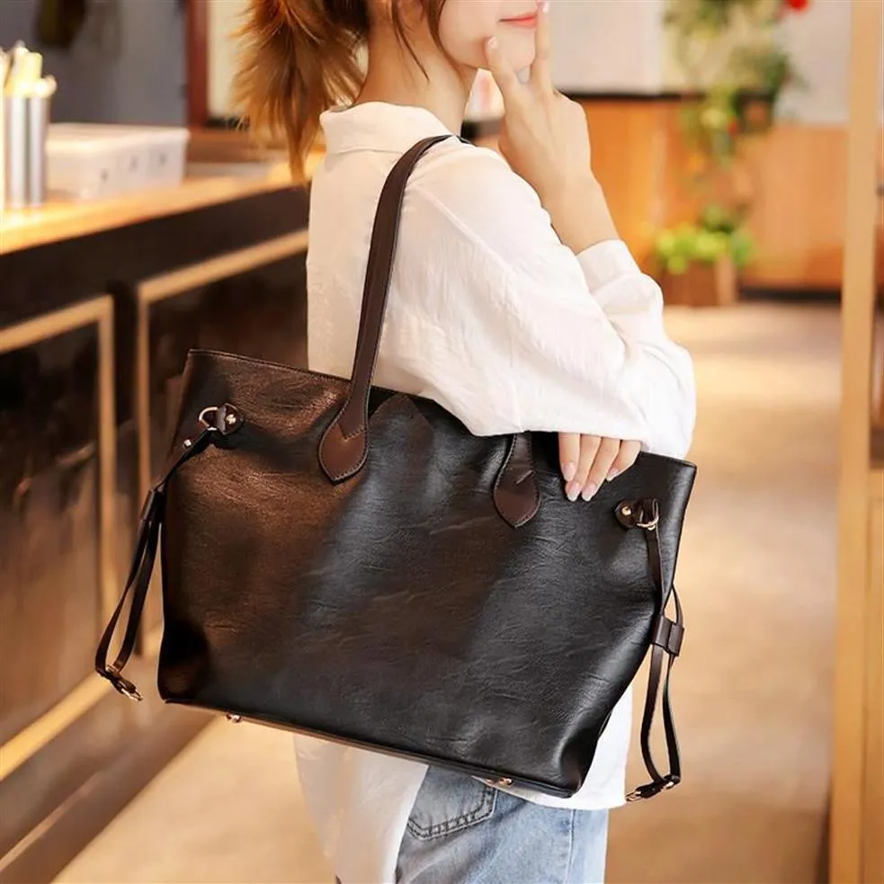 Sac de grande capacité pour les femmes 2020 Nouveau sac en cuir de mouton de mode pour femmes Simple polyvalent Tote One-épaule198l