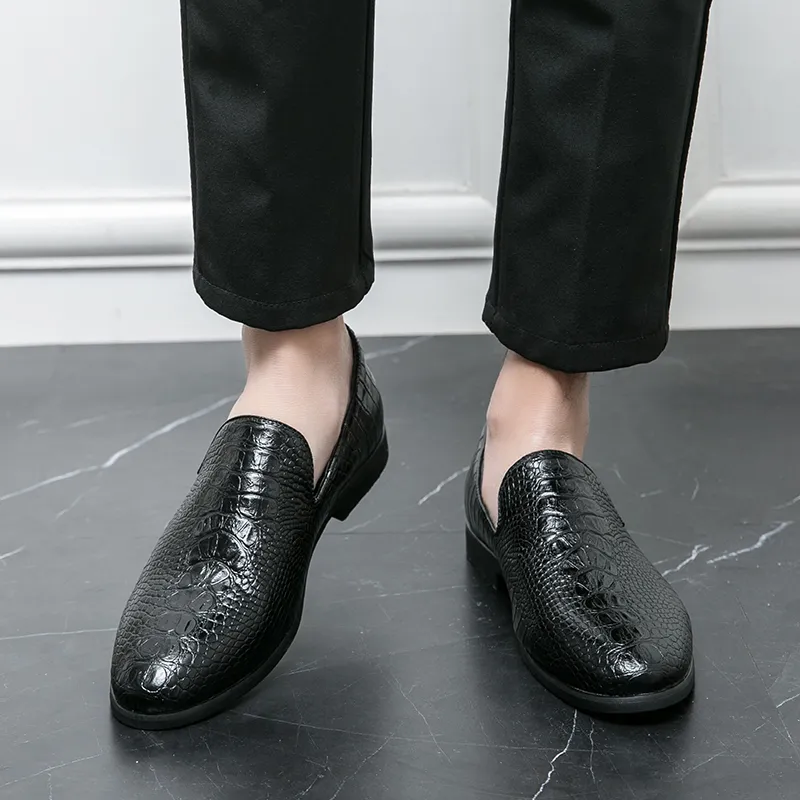 Mens Crocodile Loafers: Stylish Slip-On Shoes, Fashionable 