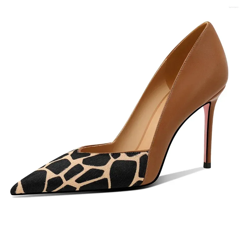 Sandali sexy tacchi alti décolleté leopardati scarpe a punta poco profonde eleganti scarpe da donna da ufficio stilisti abiti da festa da sposa