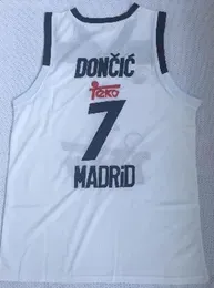 sports university european league white 7 luka doncich trainers basketball jerseys college basketball wear apparel uniforms kits sport