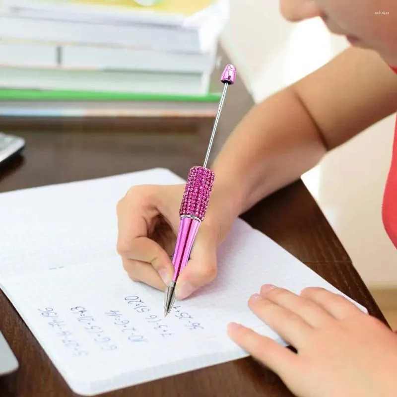 Uniek penontwerp Diverse kleuren Strass kralen Balpen met perstype Intrekbare rollerbal Student voor schrijven