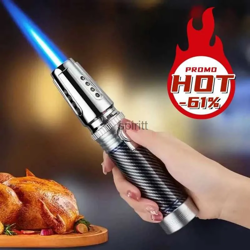 Lighters Hot High-temperature Kitchen Baking Gun Windproof Mental Welding Torch Powerful Spray Spitfire Outdoor BBQ Ignition Lighter Tool YQ240124