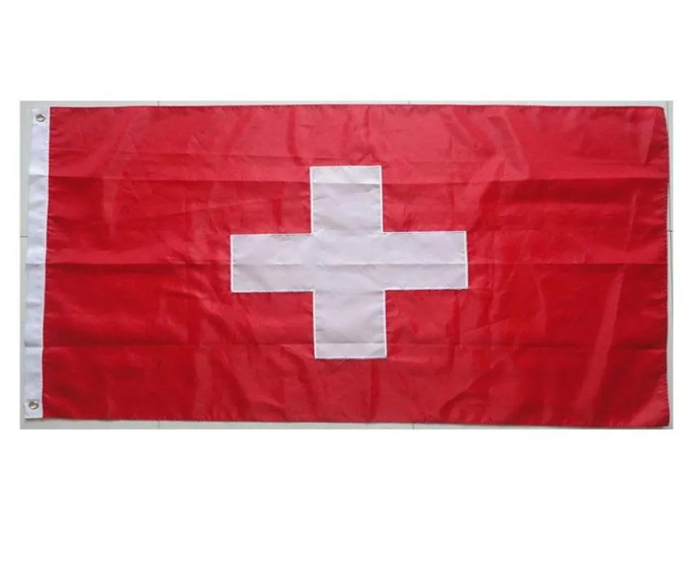 Drapeau suisse de haute qualité 3x5 FT bannière nationale 90x150 cm cadeau de fête de festival 100D polyester intérieur extérieur imprimé drapeaux et bannière8365212