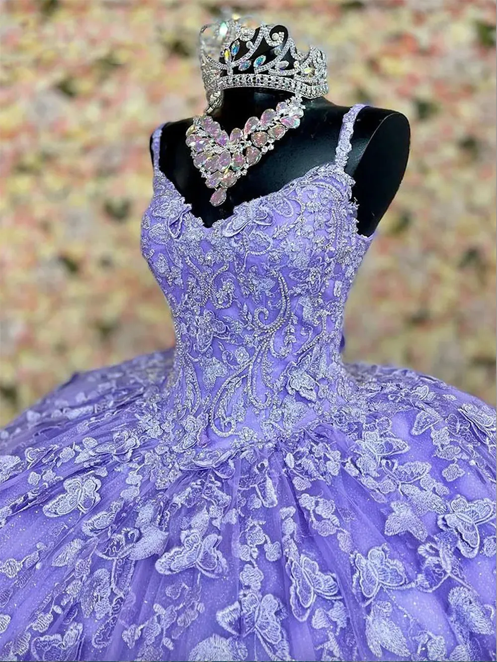 Lilac Lavender Princess Quinceanera Dresses with wrap Cape butterfly lace-up corset prom Sweet 15 Dress vestidos de 15 anos