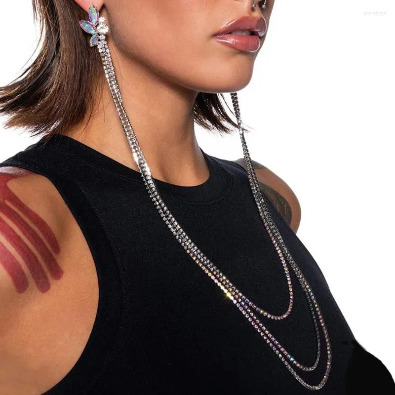 매달린 귀걸이 기하학적 드레이프 여성 트렌드 럭셔리 디자이너 Y2K 크리스탈 액세서리 성명 보석 고품질 웨딩 선물