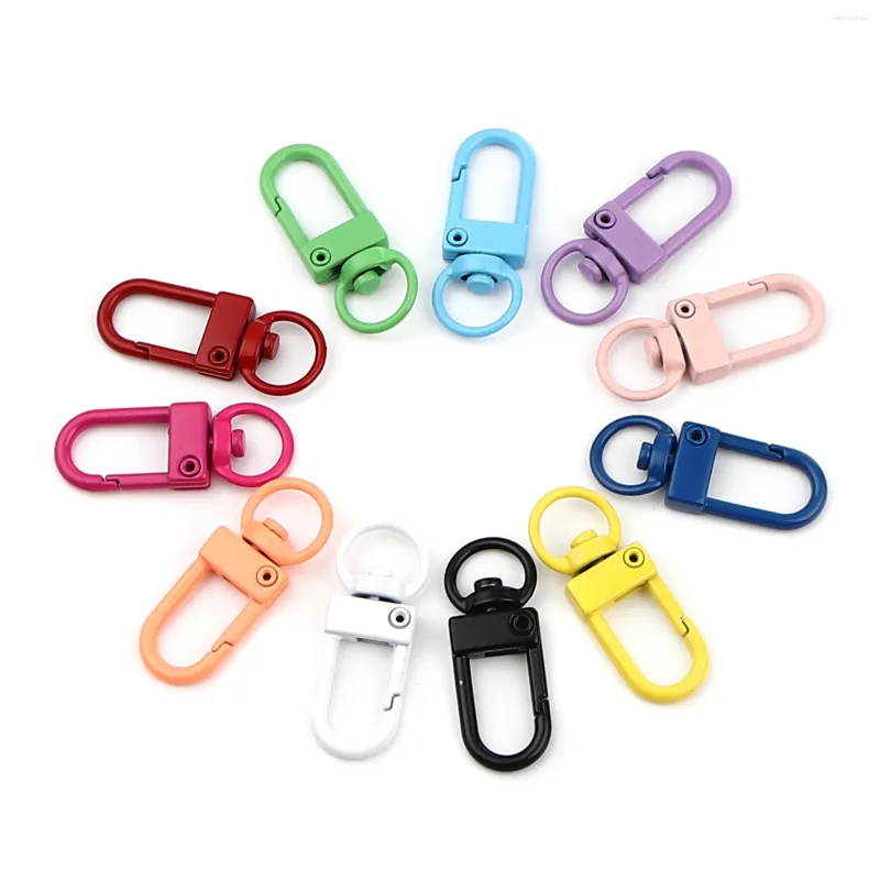 Porte-clés 10pcs multicolore fer porte-clés en forme de U crochets pour fille femmes à la main anneau homard fermoir bijoux résultats cadeau