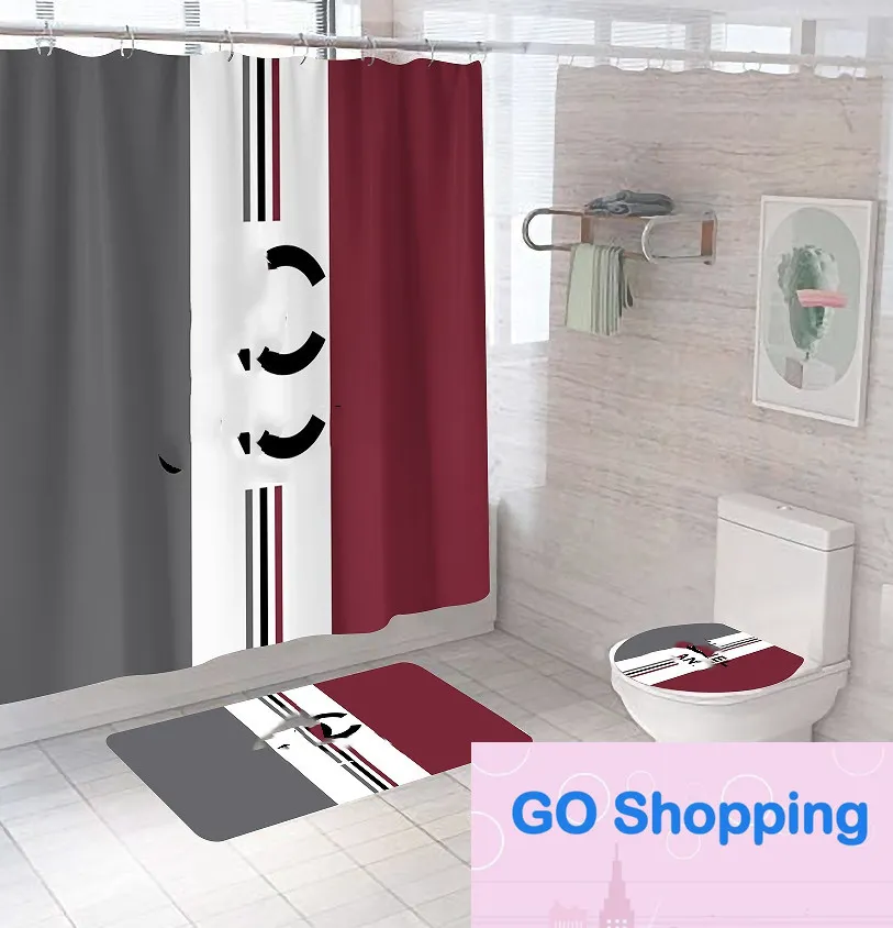Parfüm Bildschirm Home Duschvorhänge Europa Stil Vorhänge Mode bedruckte rutschfeste Matten Badezimmerzubehör