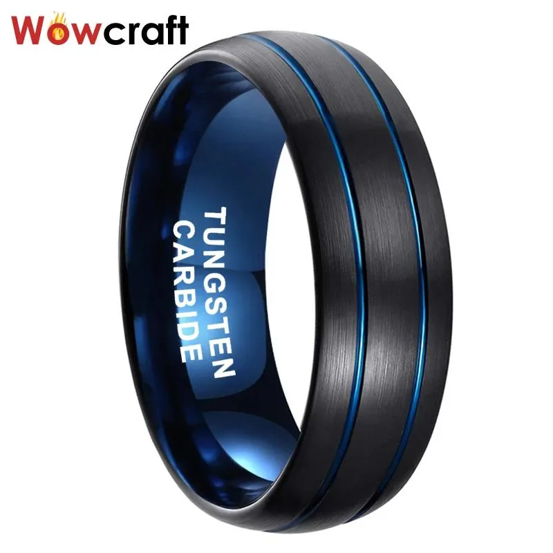 Band Stockerble Tungsten Steel Ring 8mm Promise Finger Trendy Wedding Band Men Women Jewelry Comfrot Fit