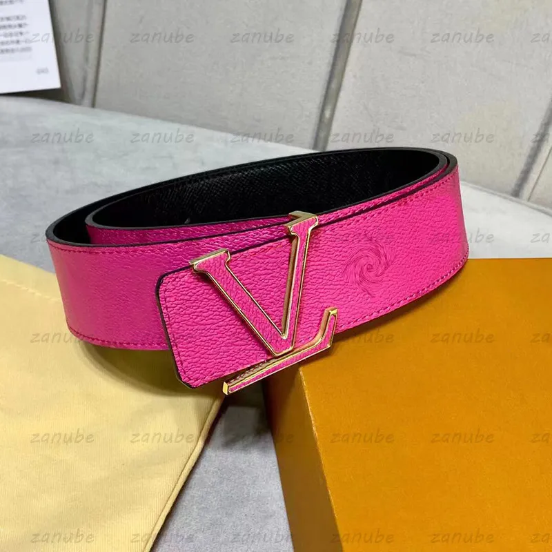 DHgate Designer Floral Leather Belt Pink Genuine Cowskin Waistband Smooth Steel Buckle Fashion Accessories