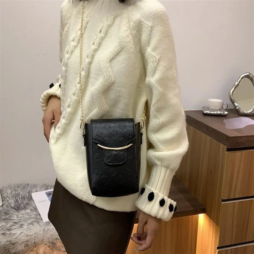 Cross Body Pearl Chain Bag Single Shoulder Cross-slung Mobile Phone Summer Female 2021 Fashion Mini Casual Thrifty Texture2455
