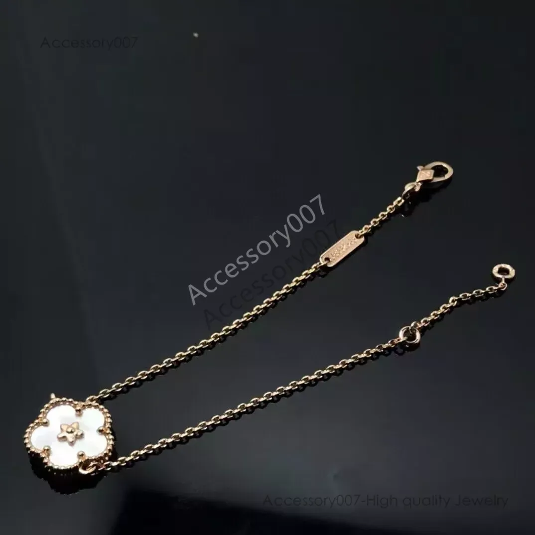 braccialetto di gioielli firmati Originali fiori di pruno firmati Ragazze braccialetti di fiori bianchi eleganti Braccialetti in oro 18 carati Amore VC logo inciso braccialetto Gioielli di moda