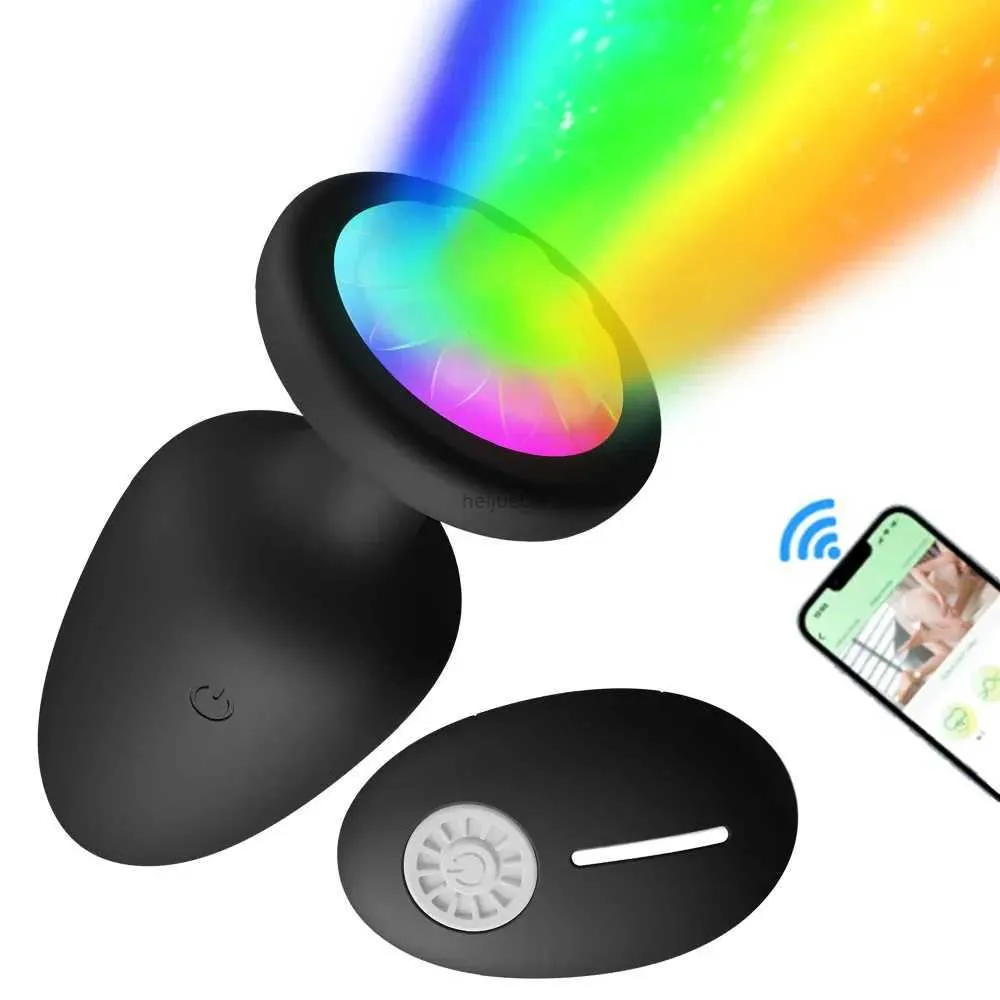 Vibratori LED Buttplug Ass Telecomando senza fili APP Plug anale vibrante Butt Plug Vibratore Massaggio prostatico Masturbatori Giocattoli sessuali per uomini Donne