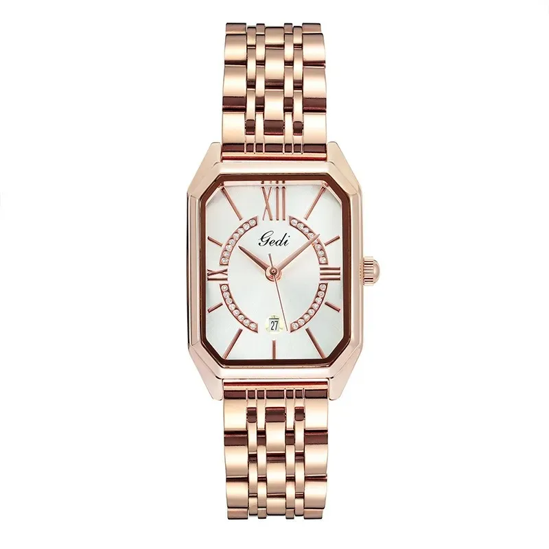 ZDR Womens Watches Simple Light Luxury Fashion Small Square Temperament Waterproof Quartz Watch