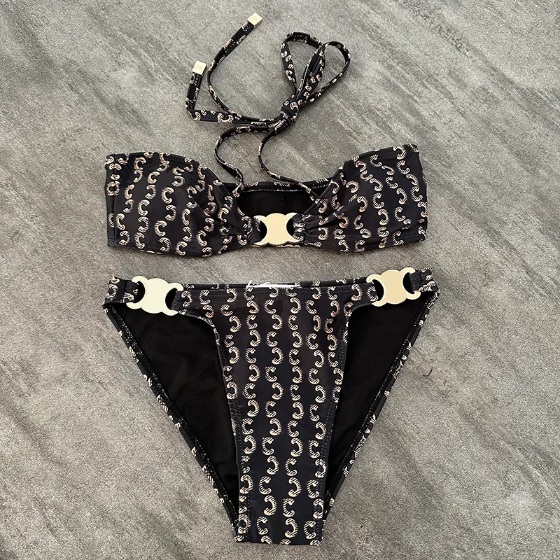 Kobiety Designer Bikini stroje panie luksusowe CEL Projektanci CEL Dwupoziomowe zestawu do kąpieli Girls Beach Ubranie letnia marka pływania garnitur FZ1-8 CXD2401251 4585