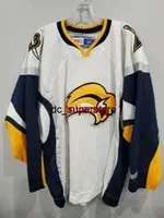 custom CCM  Sabers White Hockey Jersey Sewn Stitch add any number name MEN KID HOCKEY JERSEYS XS-5XL