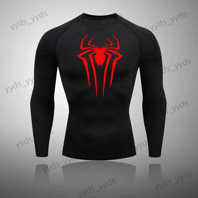 T-shirts hommes Nouveaux hommes T-shirt de compression Rashgard Fitness Manches longues Chemise de course Hommes Gym T-shirt Football Jersey Sportswear Sport T240124