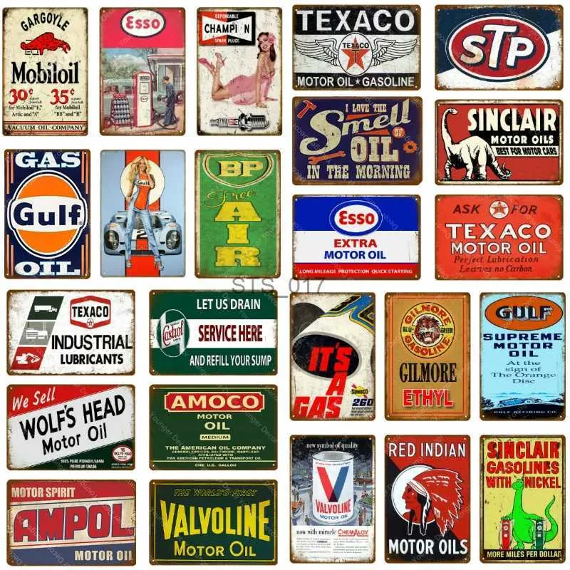 Metal Painting Vintage Motor Spirit Gas Oil Metal Signs Wall Poster Gasoline Decor For Bar Pub Iron Painting Plaque Home Art YJ159