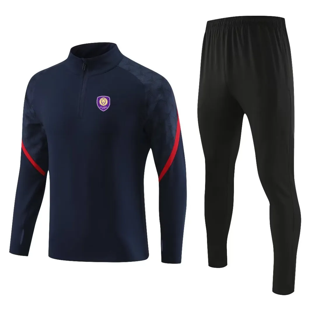 Orlando City SC Hommes vêtements de sport décontractés enfants costume de sport de mode en plein air demi-fermeture éclair à manches longues veste de sport décontractée respirante