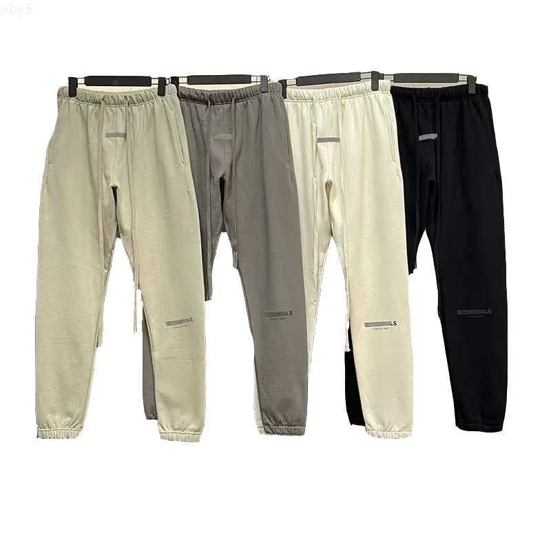 Men's Pants New Men's Fog Double Line Ess Cotton Reflective Drawstring Casual Oversize Sweatpants High Street Long Pants for Men and Womensxl Q7L2 Q7L2