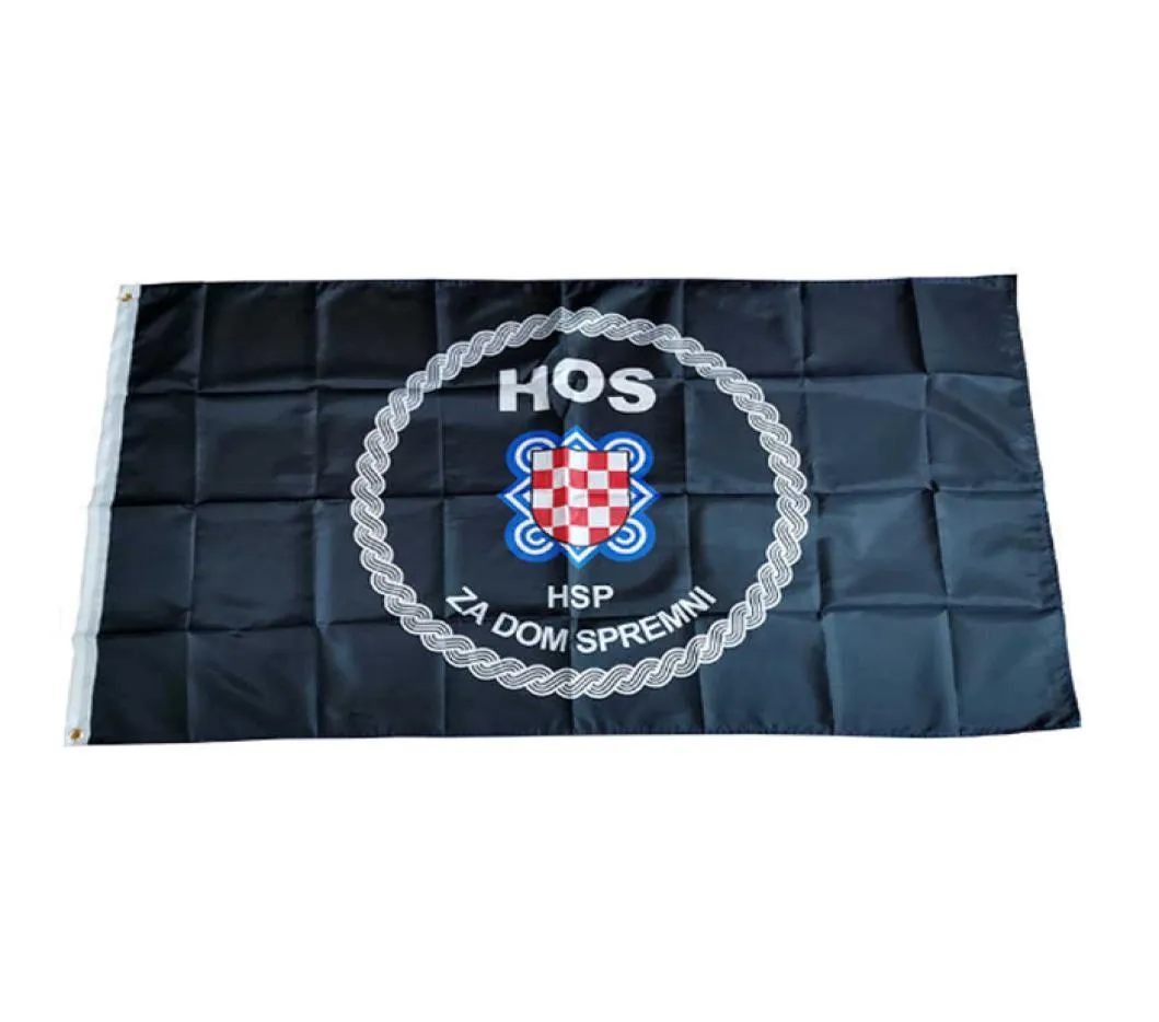 Vlaggenbanners van de Kroatische strijdkrachten 3X5FT 100D polyester ontwerp 150x90cm Snelle levendige kleuren met twee koperen doorvoertules3127792