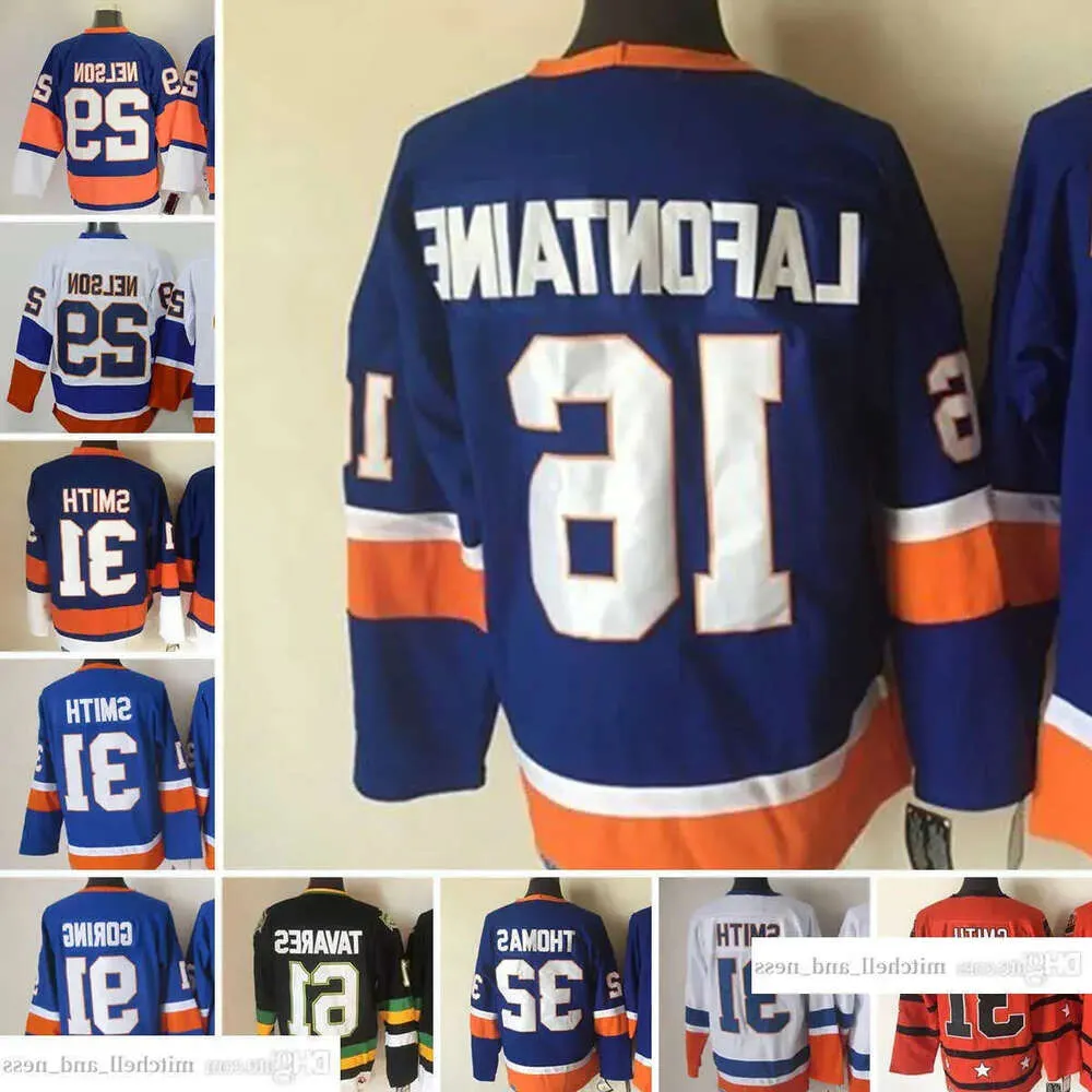 1997-1999 Movie Retro CCM Hockey Jersey Stickerei 31 Billy Smith Trikots 29 Brock Nelson 32 Steve Thomas 91 John Tavares 16 Pat Lafonta Hig