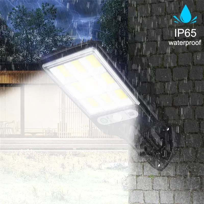 Solar Street Lights Outdoor Wall Lamp With 3 Light Mode Waterproof Motion Sensor Security Lighting for Garden Patio Path Yard