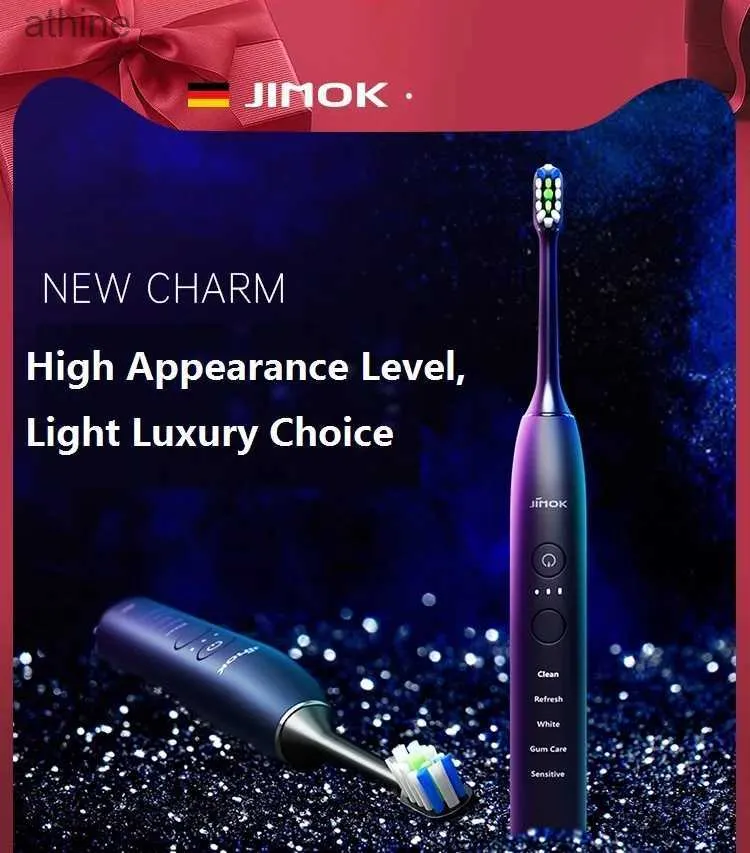 Brosses à dents électriques Têtes de rechange JIMOK K2 brosse à dents puissante Ultra sonique USB Rechargeable adulte blanchiment technologie médicale brossage YQ240124
