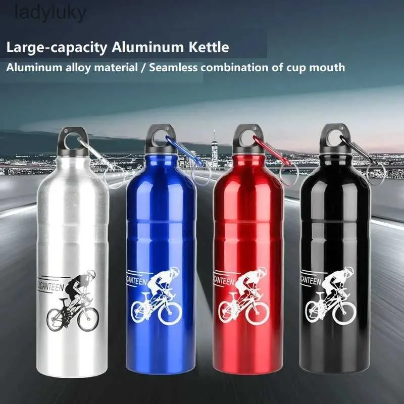 Vattenflaskor burar 750 ml Bike Vattenflaskan Camping Utomhus Sport Aluminium Bicycle Water Bottle For Cycling Camping Fishing Sport Thermo Leakproofl240124