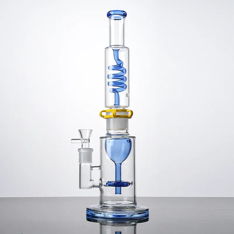 Wholesale Heady Glass Bong New Hookahs Percolator Smoking Water Pipes Oil Dab Rigs Straight Type 18mm Female Joint Bongs With Bowl