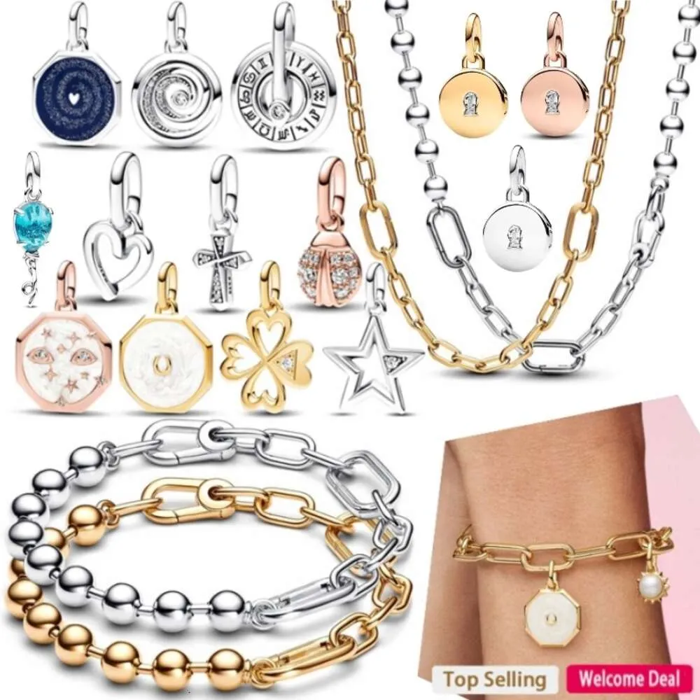 2024 ME Series Bead Heart Gratitude Spiral Galaxy Pendant For Original Pan Women DIY Bracelet Necklace Charm Jewelry