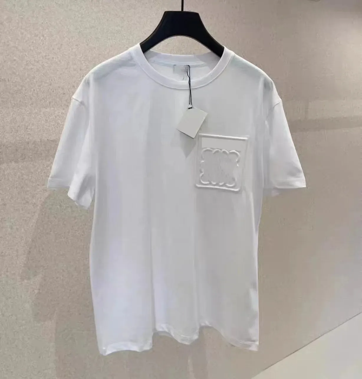 Лето 2024, повседневная мужская футболка, дизайнерский 3D рельефный топ с короткими рукавами и круглым вырезом, мужской и женский стиль пары