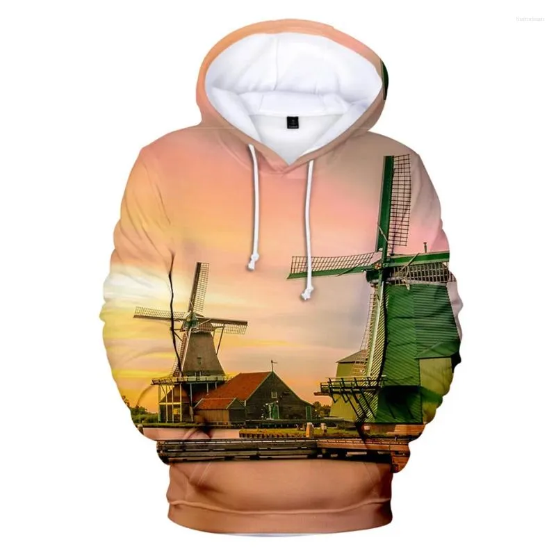 Sweats à capuche pour hommes Plage Moulin à vent Hommes Femmes Océan Ciel Belle vue sur la mer Sweatshirts Garçons Filles Automne Hiver Veste Streetwear Manteaux