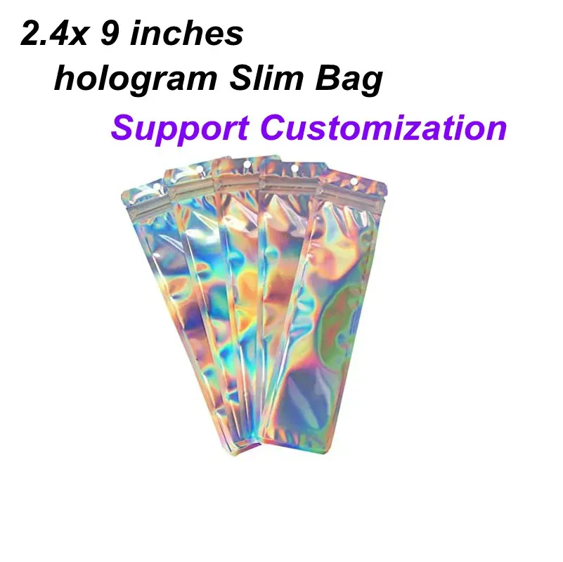 wholesale Holographic Mylar Bags Resealable Smell Proof Food Storage Pouch Ziplock Packaging for Food Jewelry Cosmetic Pre Rolls Small ZZ
